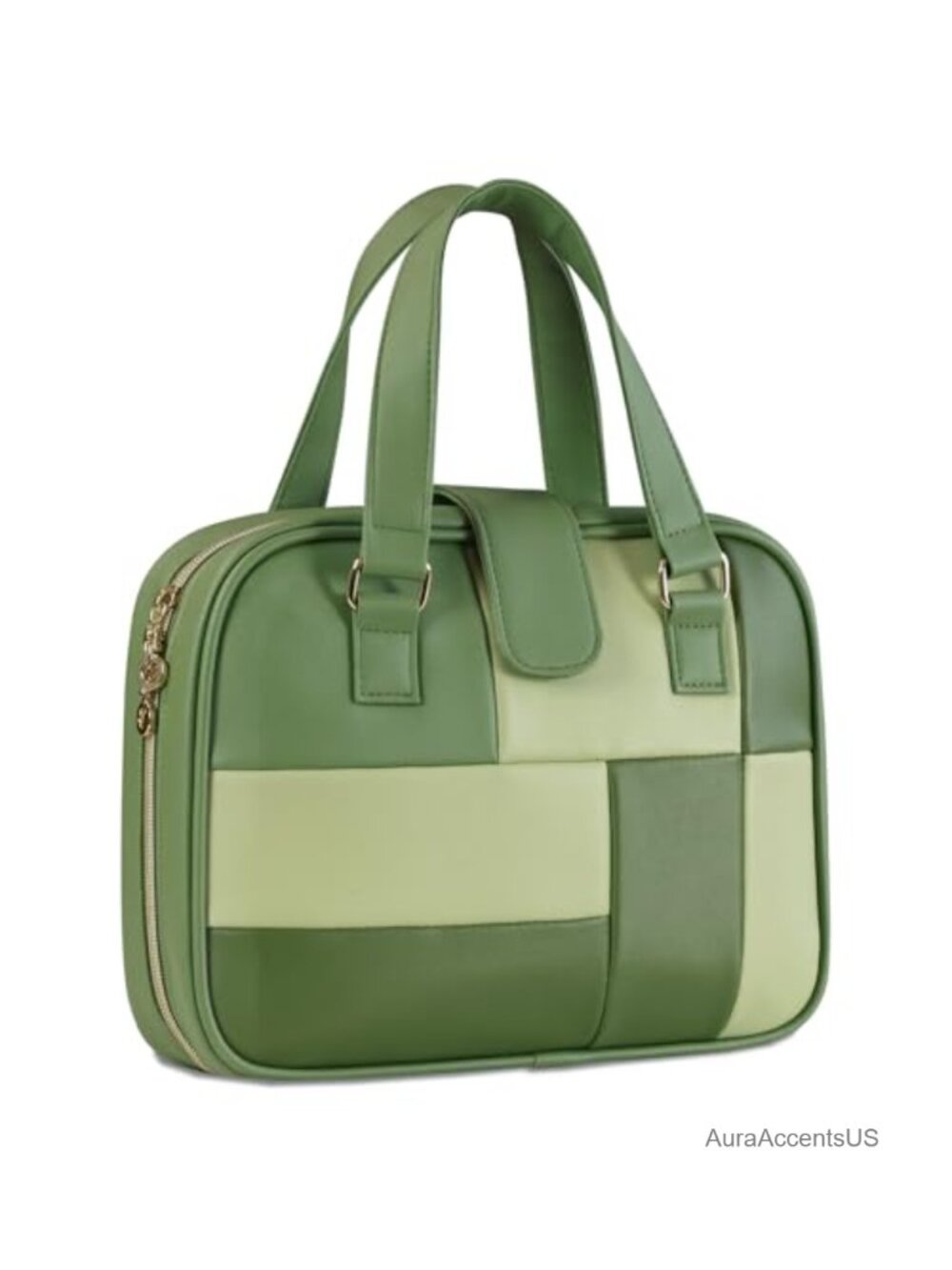 PU Leather Satchel Handbag Patchwork Top Handle Work Travel Purse